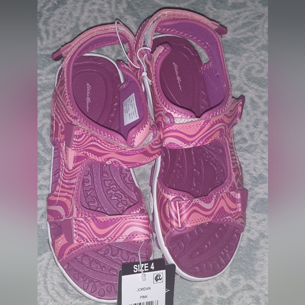 Eddie Bauer River Sandals - Jordan Wave Pink Big Girls' - size 4 NEW